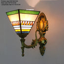 applique murale fleurs turques abat-jour baroque en verre décoratif