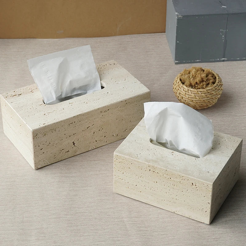 ensemble d'accessoires élégants en travertin pour la salle de bain - vue 4 sur 30