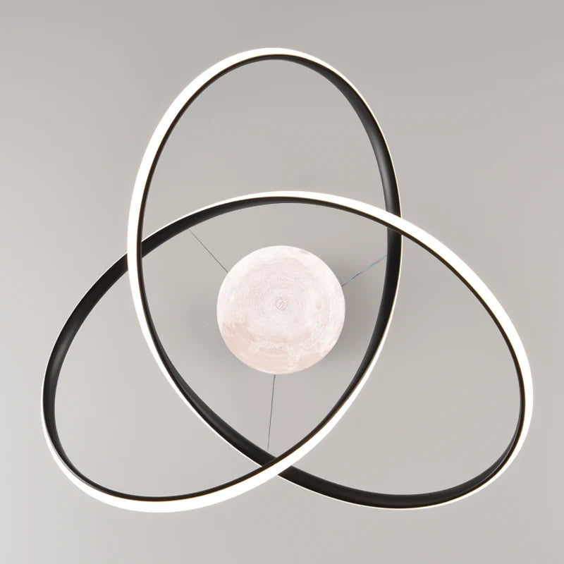 lampes suspendues nordiques style loft avec ampoules lune led - vue 6 sur 12