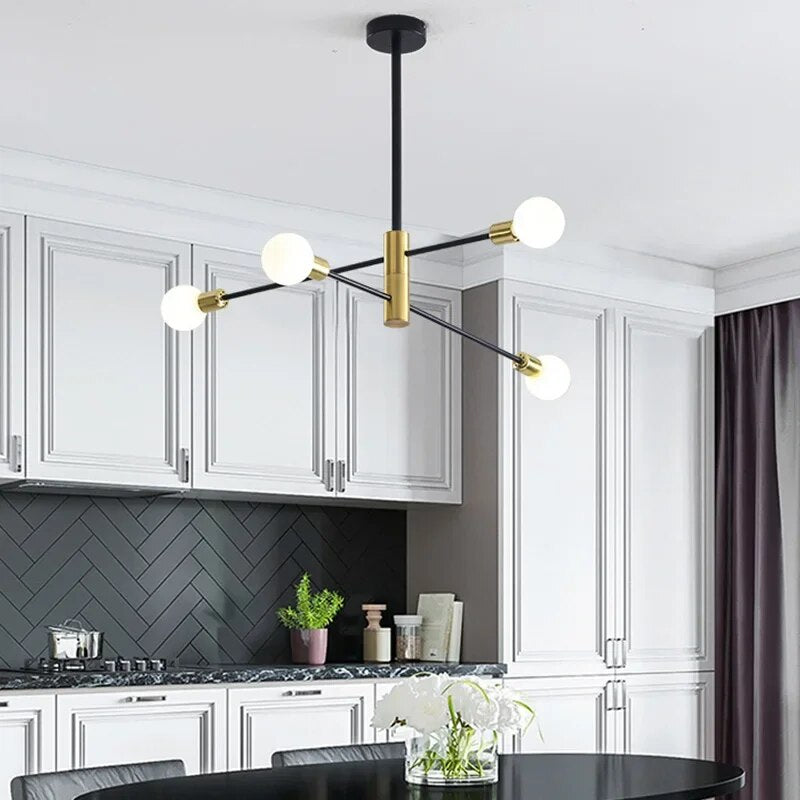 Plafonnier LED Spoutnik noir au design nordique moderne - vue 3 sur 12
