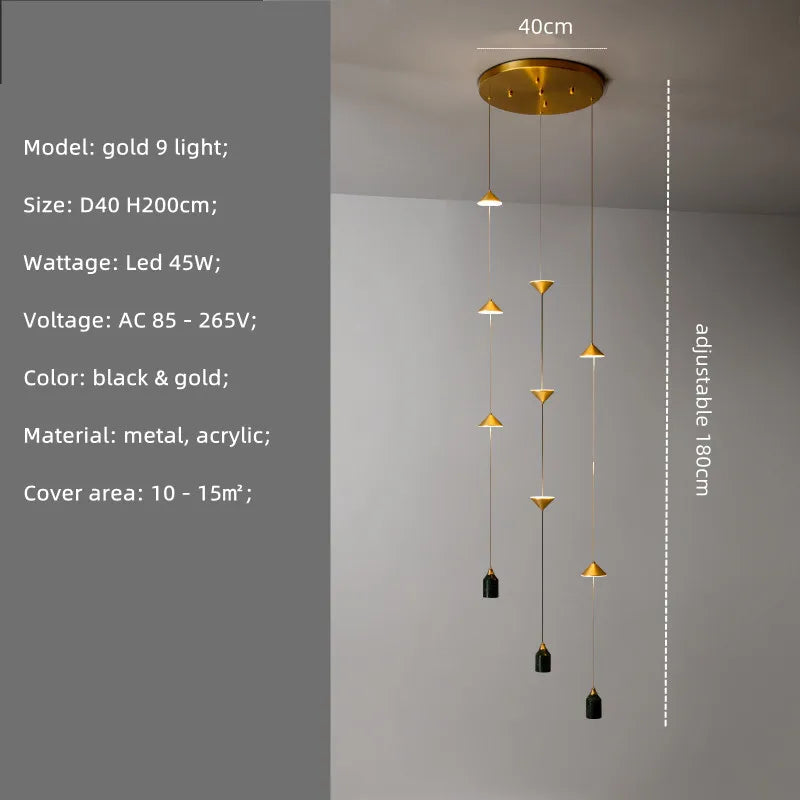 Minimalistischer nordischer LED-Lampadaire aus Metall mit Marmorfuß, verstellbar