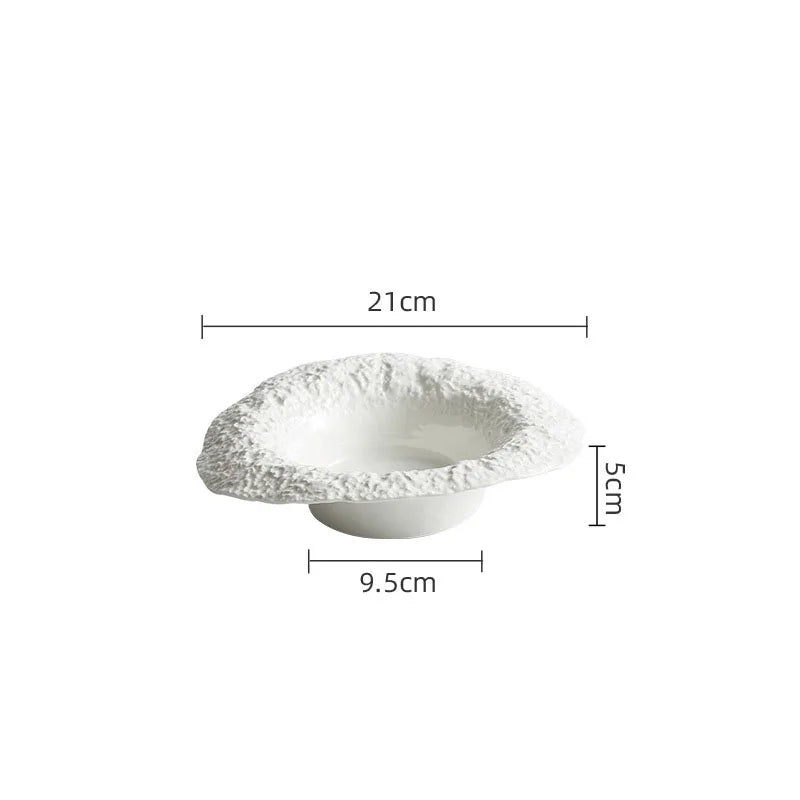 Assiette bol ceramique texture roche style chapeau champignon