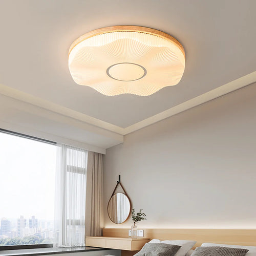Kreative LED-Deckenleuchte aus Holz im nordischen Loft-Design - vue 5 sur 10