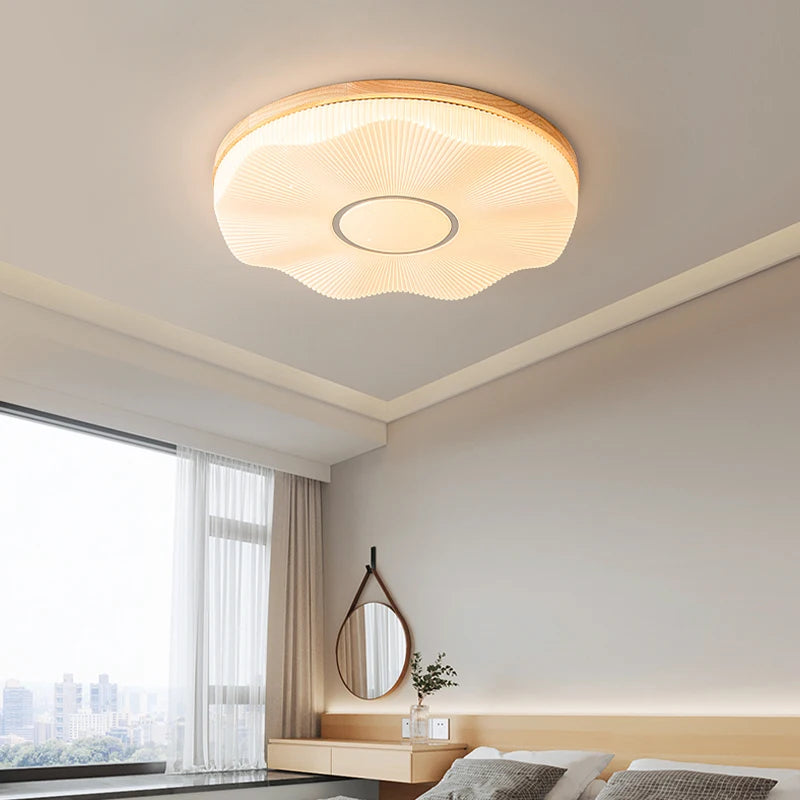 Kreative LED-Deckenleuchte aus Holz im nordischen Loft-Design - vue 5 sur 10