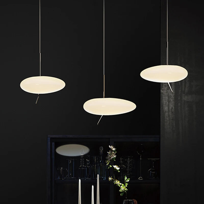 lampe led nordique suspendue avec interrupteur tactile et galets de verre - vue 7 sur 8