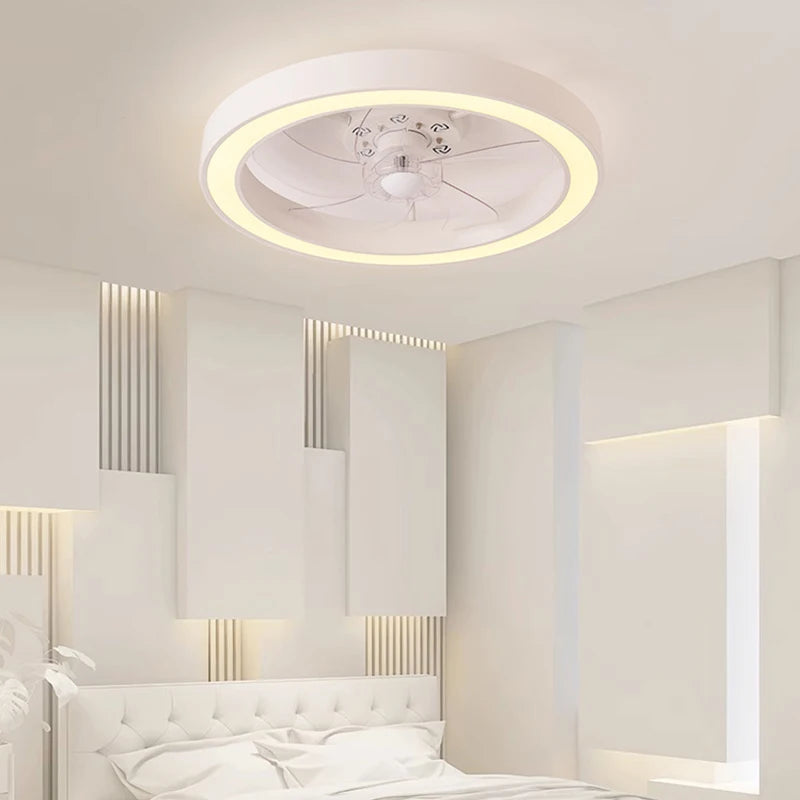 Modern LED Fan Light Remote Control Timed Electric Fan Bedroom, Living Room Decoration, Home Decoration LED Ceiling Fan Light - vue 5 sur 8