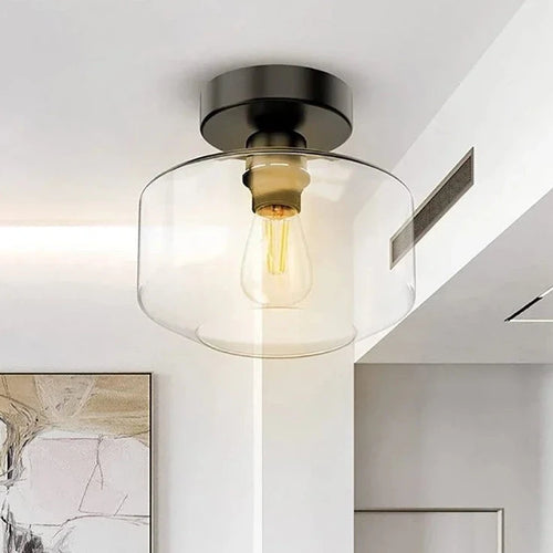 Moderne LED-Deckenleuchte aus Glas im nordischen Stil für die Wohnungsdekoration - vue 2 sur 9