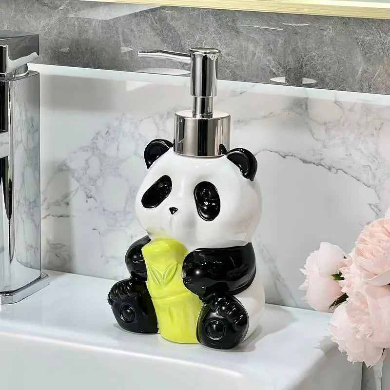 bouteille de lotion céramique panda pour salle de bain - vue 2 sur 6