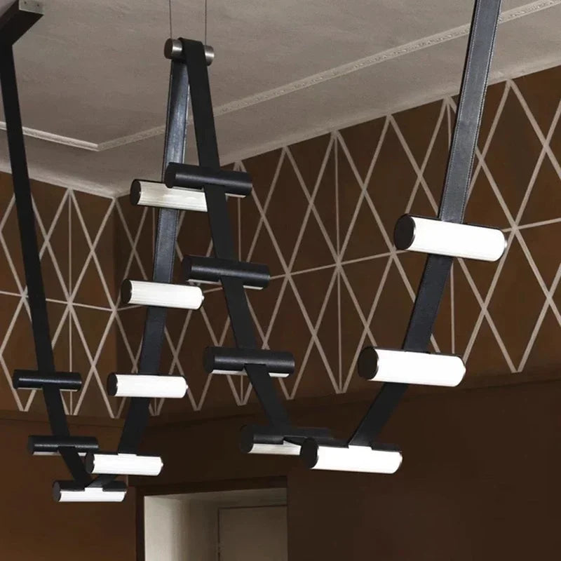 lustre créatif en cuir postmoderne pour décoration artistique moderne - vue 6 sur 14