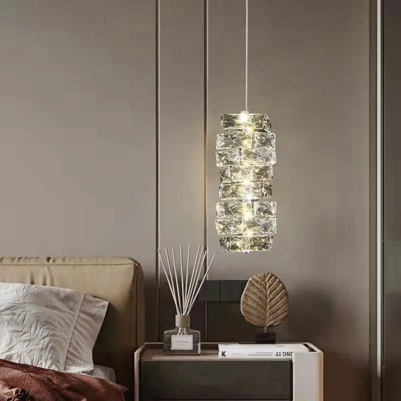 Lustre Led suspendu en cristal K9 de luxe - vue 4 sur 23