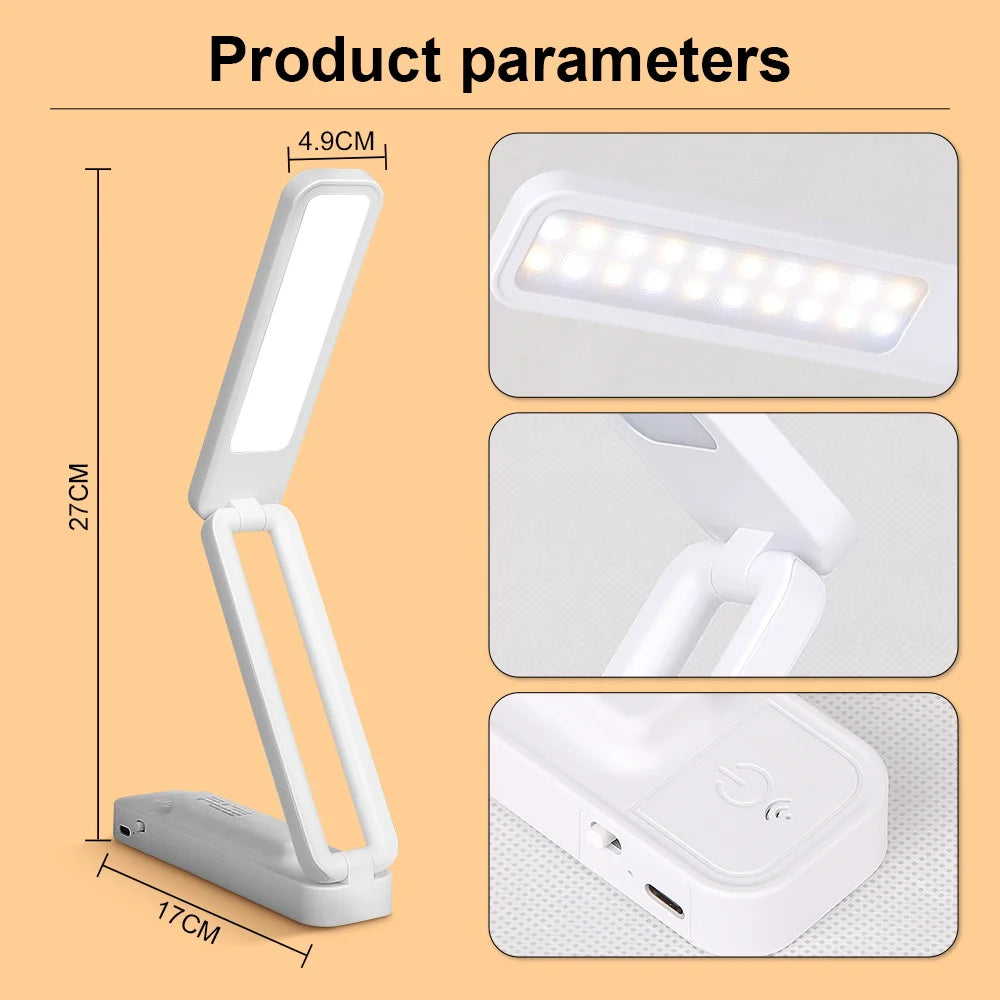 lampe de bureau pliable tactile avec télécommande et intensité variable - vue 6 sur 7