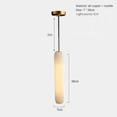 Moderner Kronleuchter aus Naturmarmor und Kupfer im minimalistischen Design für stilvolle Dekoration - vue 9 sur 8