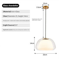 Lustre en verre LED de style nordique Simple