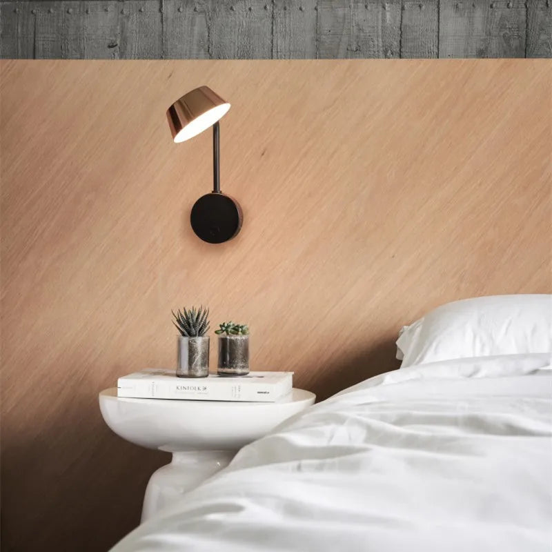 applique murale moderne rotative avec interrupteur en aluminium éclairage intérieur - vue 6 sur 10