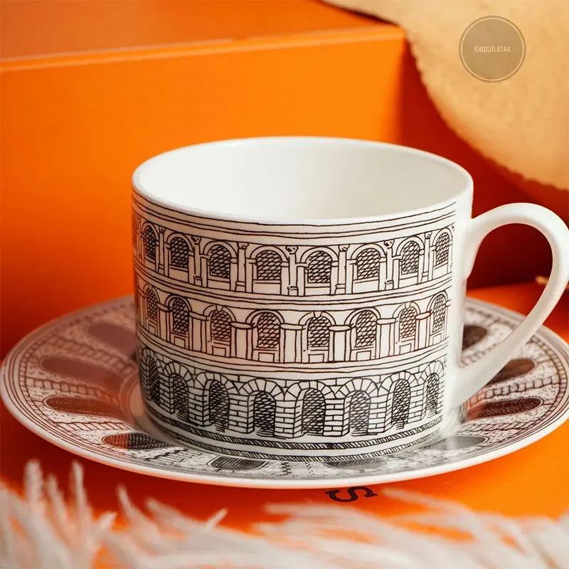 Tasse mug ceramique motif animal relief dorure decorative