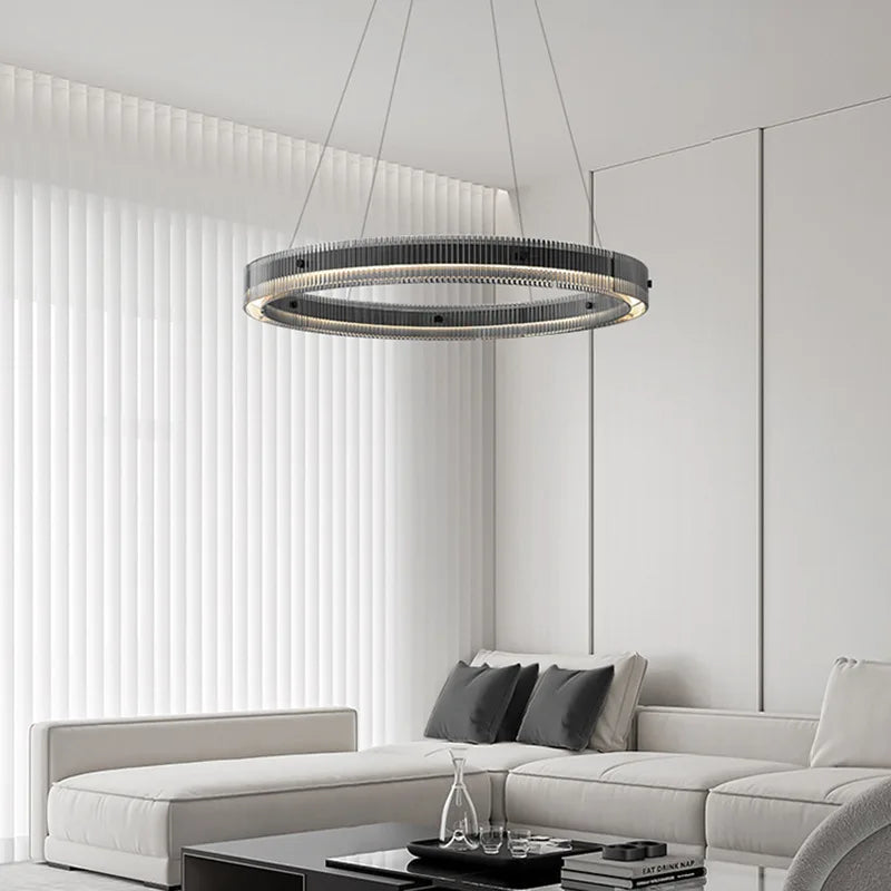 suspension en verre noir design moderne pour décoration intérieure - vue 3 sur 7