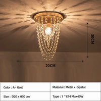 LED-Deckenleuchte aus Holz im modernen Boho-Stil mit elegantem Kristall