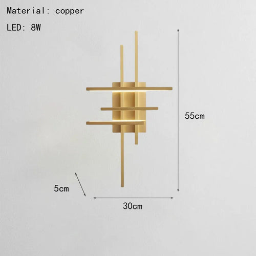LED-Wandleuchte Minimalistisch Kupfer Modifizierbar