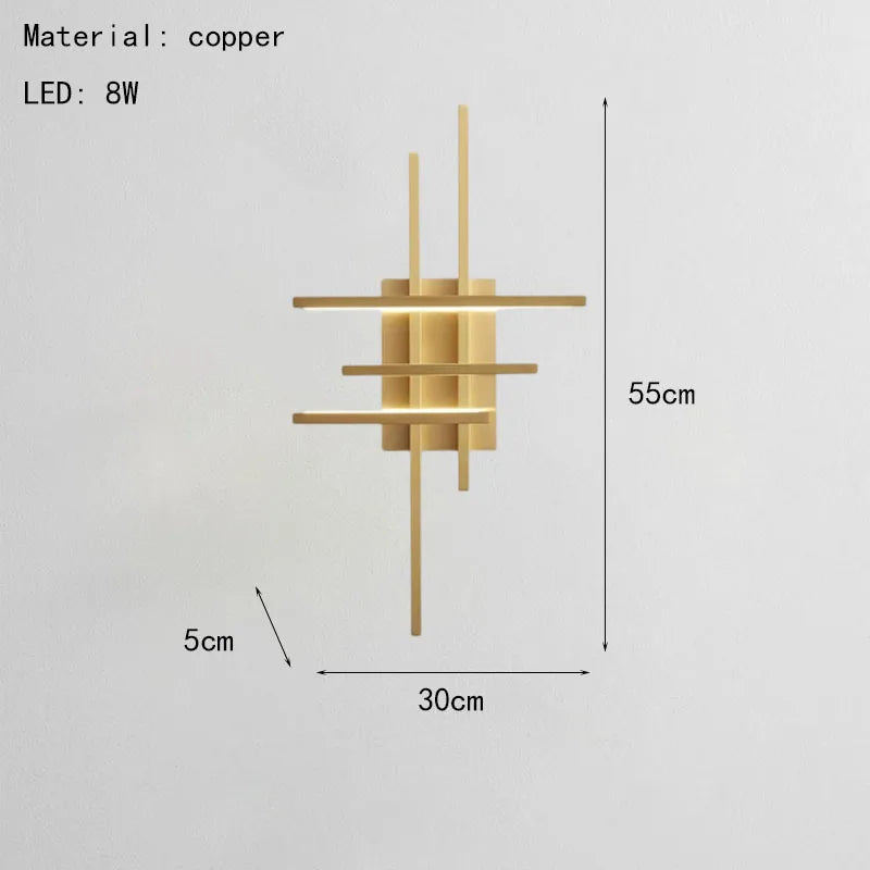 LED-Wandleuchte Minimalistisch Kupfer Modifizierbar