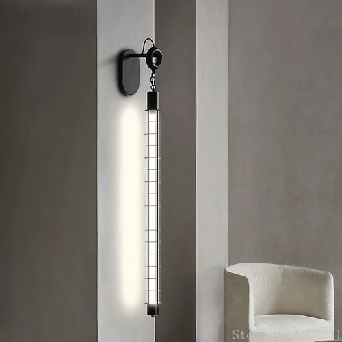 Applique murale led vintage industriel en fer avec chaîne créative