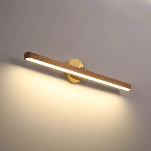 Walnut Wood Makeup mirror light, Vanity light, Wabi-sabi Modern style, Wall sconce lighting for Bathroom, Bedroom, Study - vue 6 sur 7