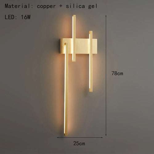 LED-Wandleuchte Minimalistisch Modern Messing - vue 11 sur 10