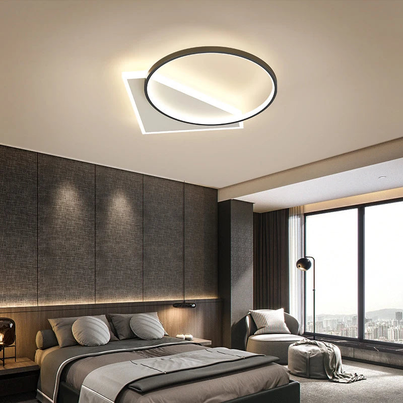 lustre led carré luxe moderne lotus art déco luminaire - vue 9 sur 8
