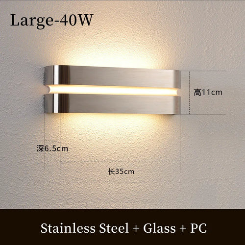 Moderne LED-Außenwandleuchte aus Edelstahl, wasserdicht - vue 10 sur 9