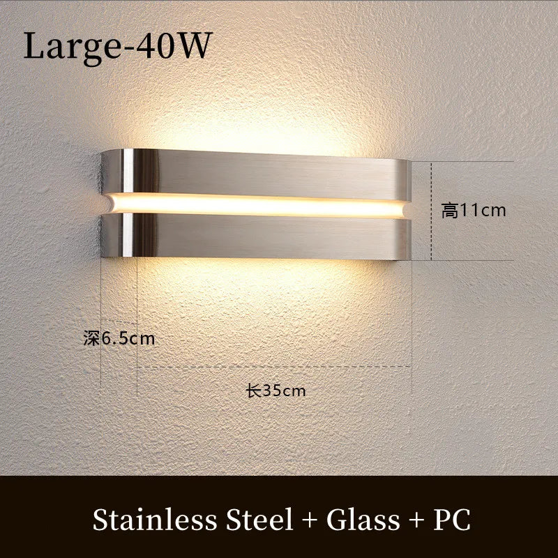Moderne LED-Außenwandleuchte aus Edelstahl, wasserdicht - vue 9 sur 9