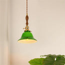 Vintage Pendelleuchte aus Kupfer mit Glasschalter