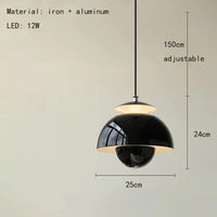Moderne LED-Pendelleuchte aus Metall mit verstellbarem Kabel