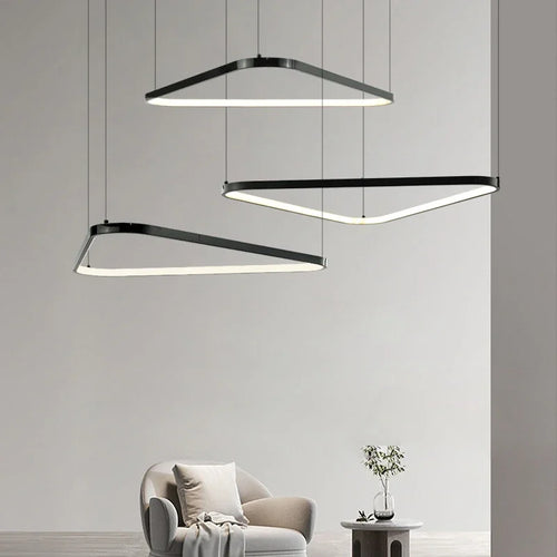 lustre Moderne noir irrégulier Led éclairage salon salle à manger nordique décor à la maison chambre