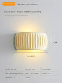 Applique murale led en résine forme vent crème éclairage intérieur