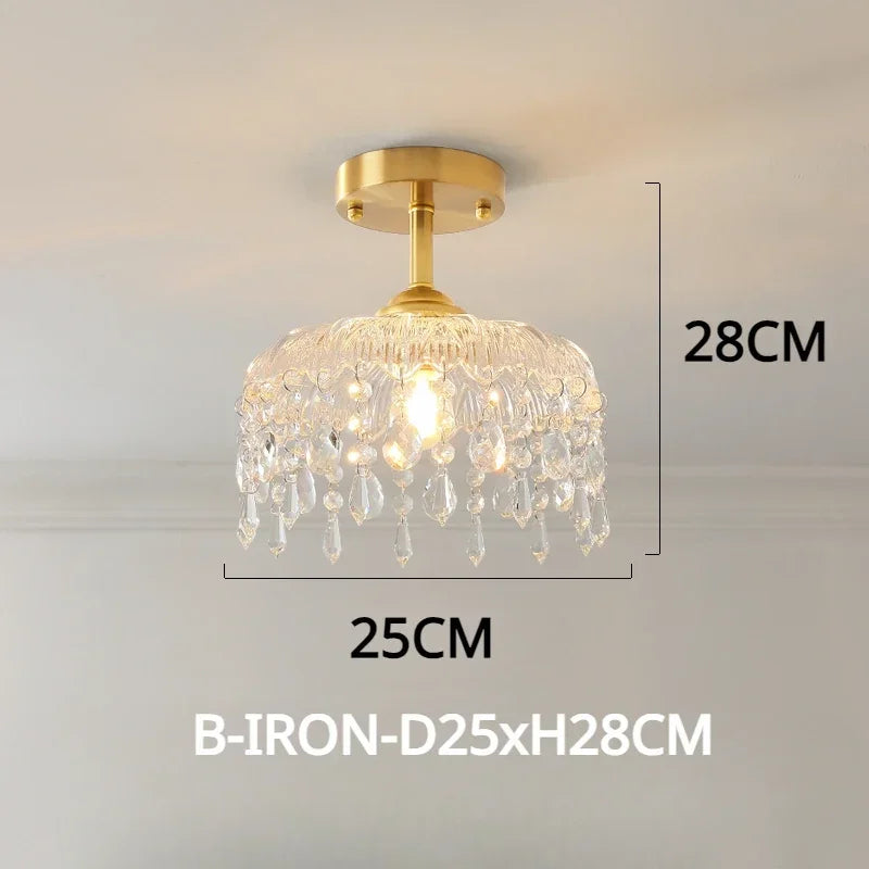 lustre vintage en cristal led design floral élégant - vue 11 sur 14