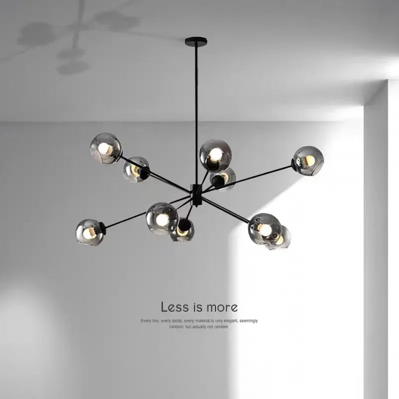 lustre industriel rétro en verre pour décoration intérieure - vue 2 sur 7