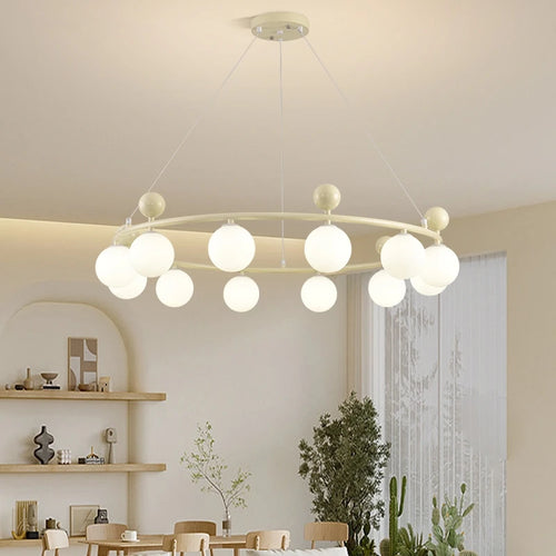 lustre en verre et métal style moderne pour éclairage dynamique