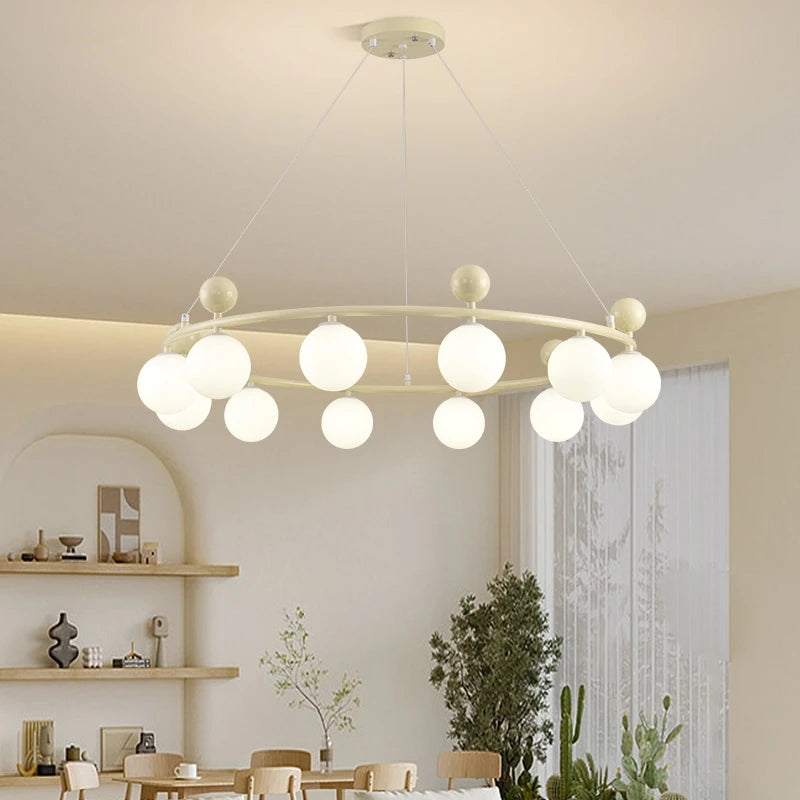 lustre en verre et métal style moderne pour éclairage dynamique - vue 3 sur 15