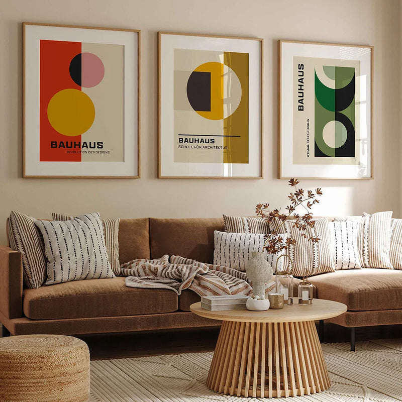 peinture sur toile motifs géométriques style nordique pour décoration moderne