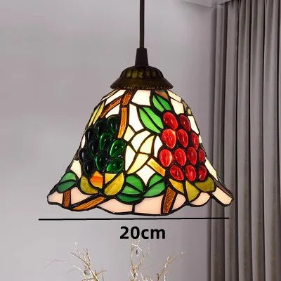 Vintage-Tiffany-Pendelleuchte aus Buntglas für die Innendekoration