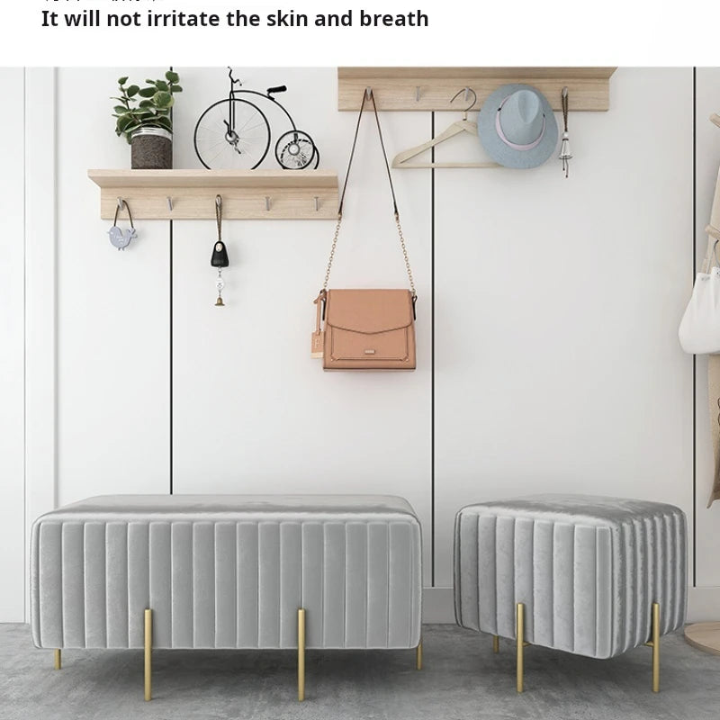 banc en velours nordique créatif multifonction pour le salon et la chambre - vue 3 sur 16