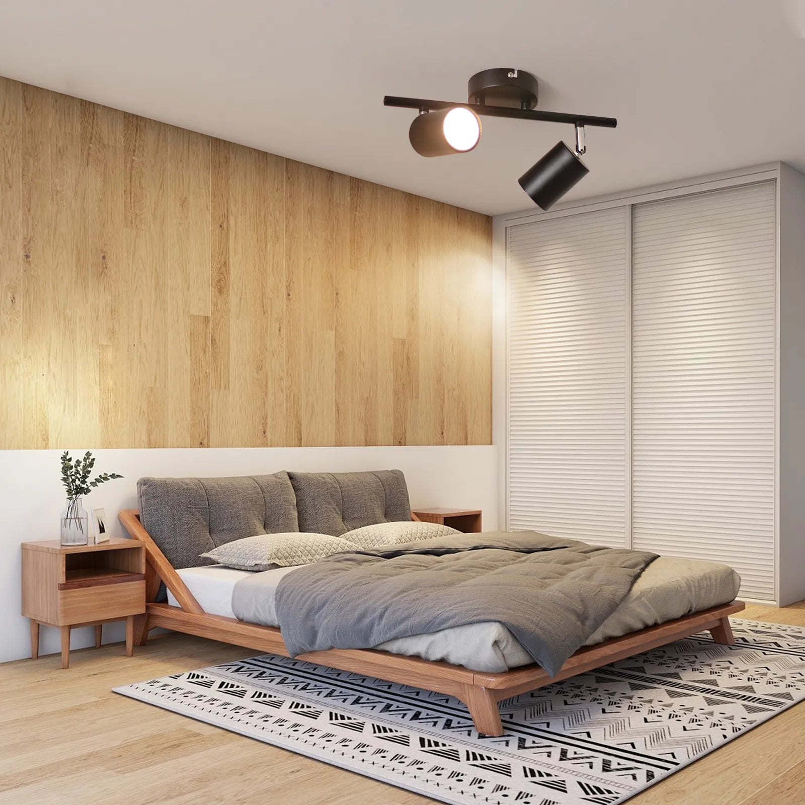 Plafonnier moderne noir LED voie maison magasin vêtements - vue 5 sur 9