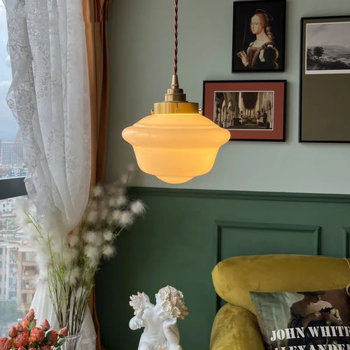 LED-Pendelleuchte aus milchweißem Glas - vue 3 sur 30