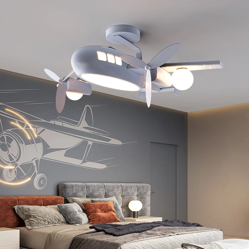 plafonnier moderne avec télécommande pour chambre d'enfant style nordique - vue 4 sur 10
