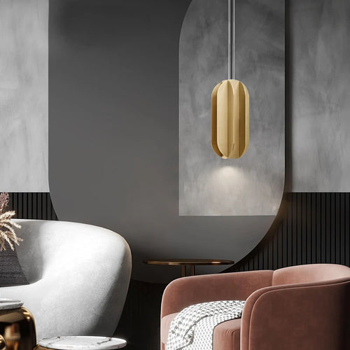 Minimalistische Pendelleuchte aus Kupfer für Restaurant und Bar - vue 4 sur 9