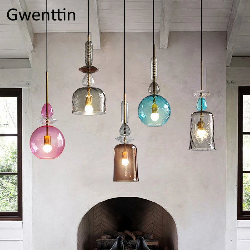 suspension en verre moderne pour décoration intérieure et luminaires - vue 2 sur 11