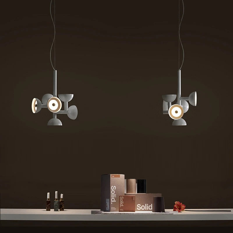 lustre Design postmoderne noir blanc salon Restaurant hôtel LED Art décor - vue 5 sur 12