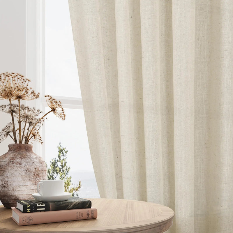 Voilage imitation lin extra long style moderne