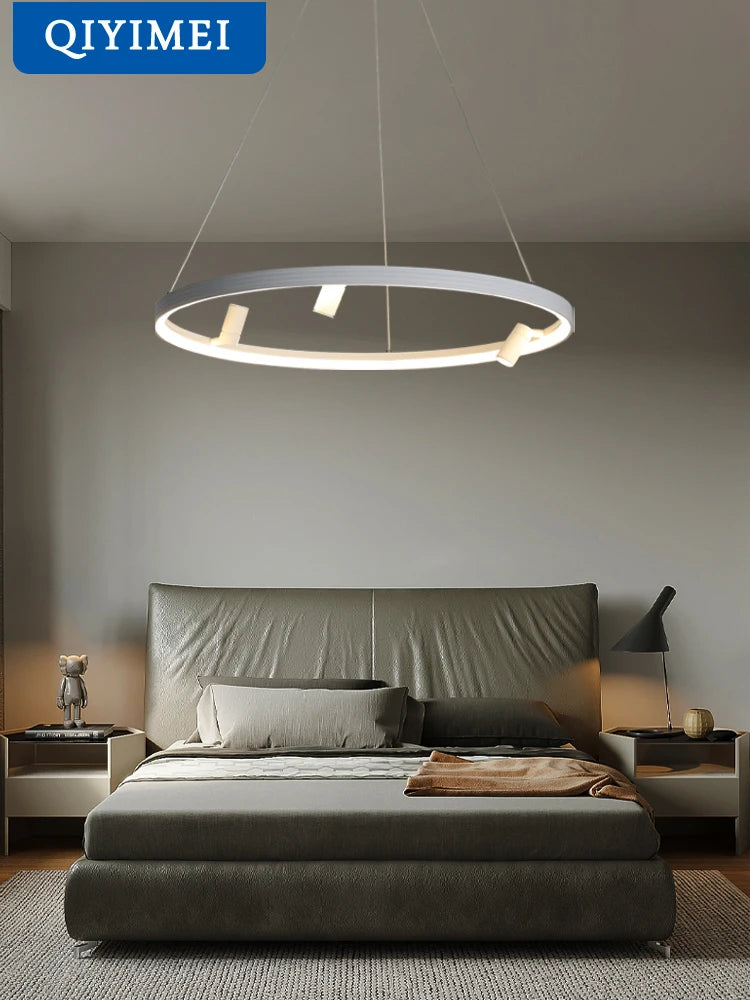 lustre led moderne avec gradation à distance et éclairage intérieur - vue 5 sur 6