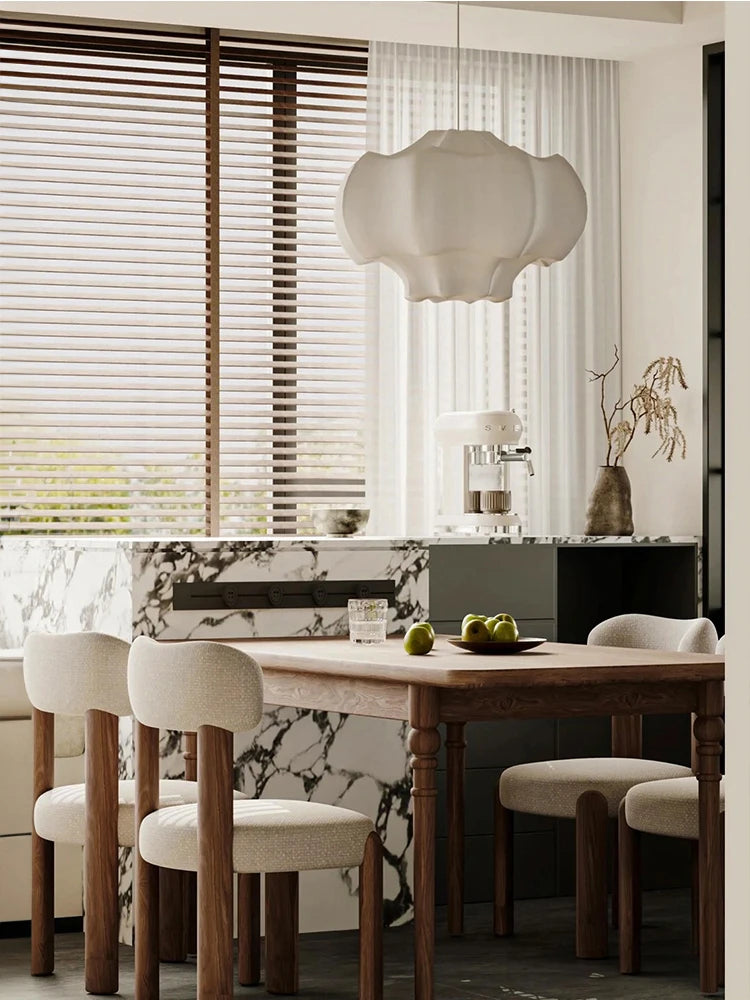 lustre suspendu en soie wabi-sabi pour décoration intérieure - vue 6 sur 10