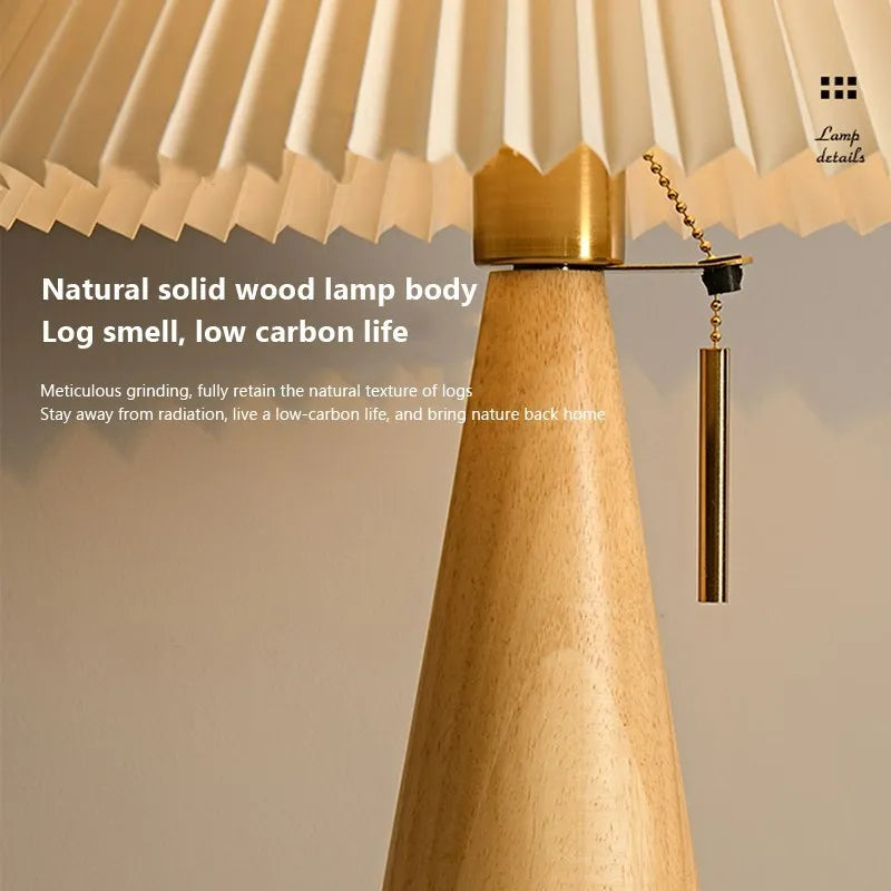 Lampe LED plissée en bois pour bureau - vue 9 sur 8